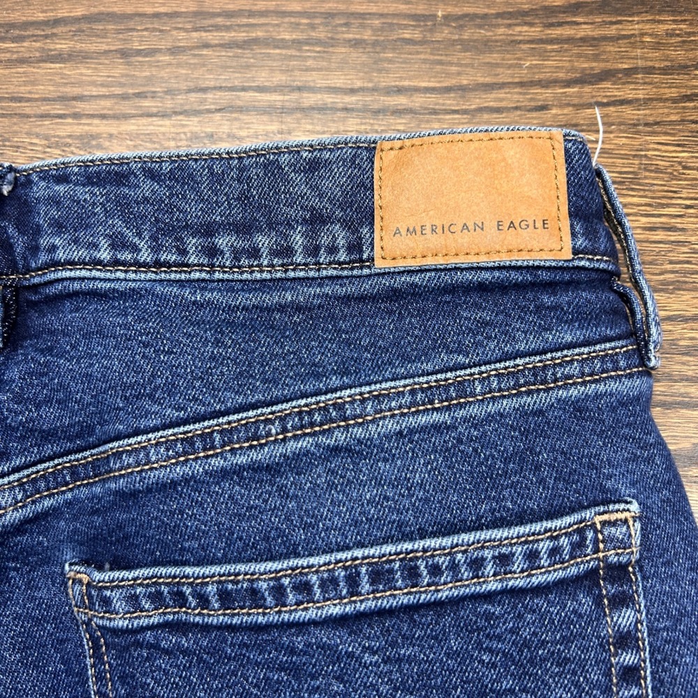 American Eagle Super High Rise Straight Jeans Womens 8 Blue Stretch Denim - Picture 12 of 12